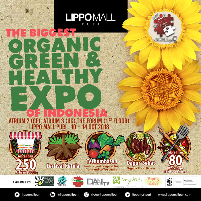 the biggest organic green & healthy expo in indonesia event in lippo mall puri st. moritz