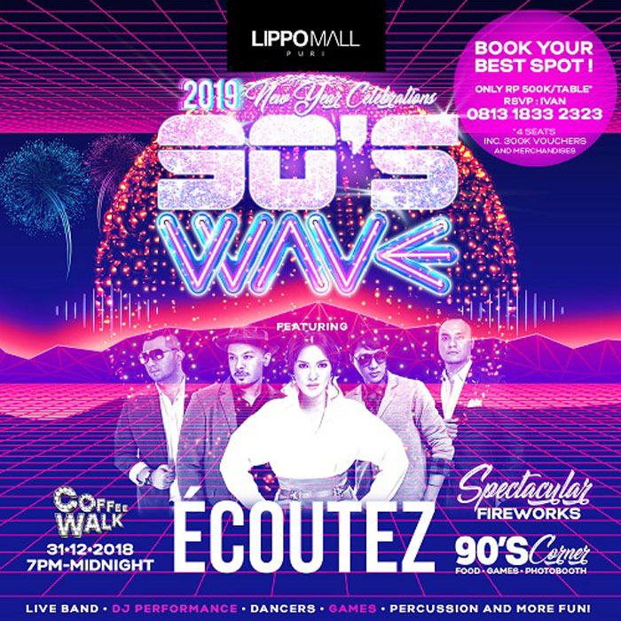 new year celebration 90s wave event in lippo mall puri st. moritz