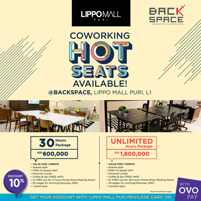 coworking hot seats with ovo in lippo mall puri st. moritz
