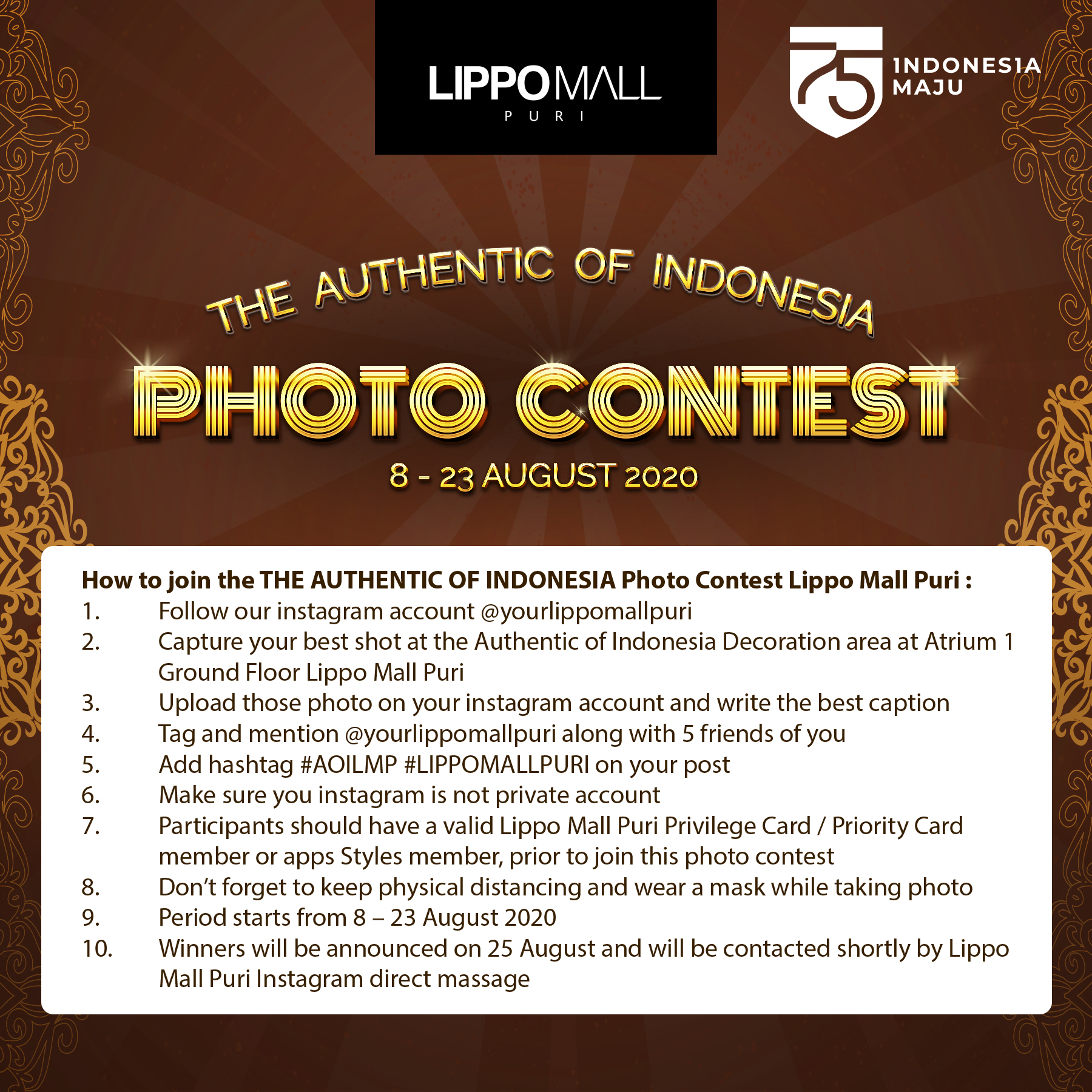 Term & Conditions Photo Contest Promo in lippo mall puri st. moritz