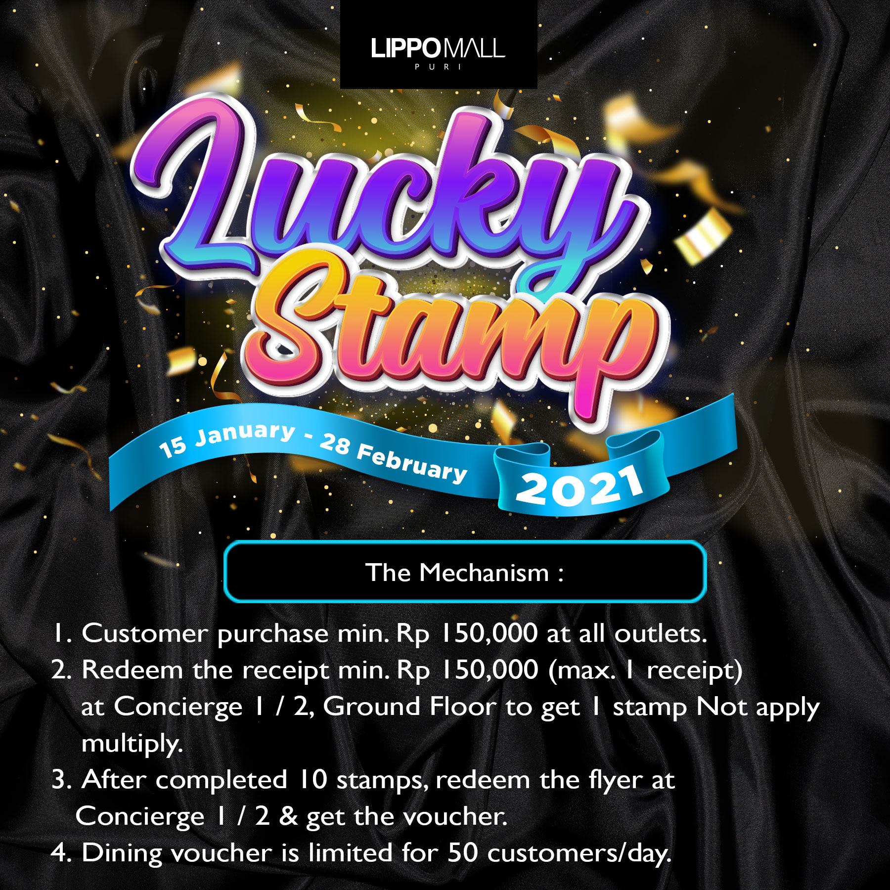 Lucky Stamp Promo in lippo mall puri st. moritz