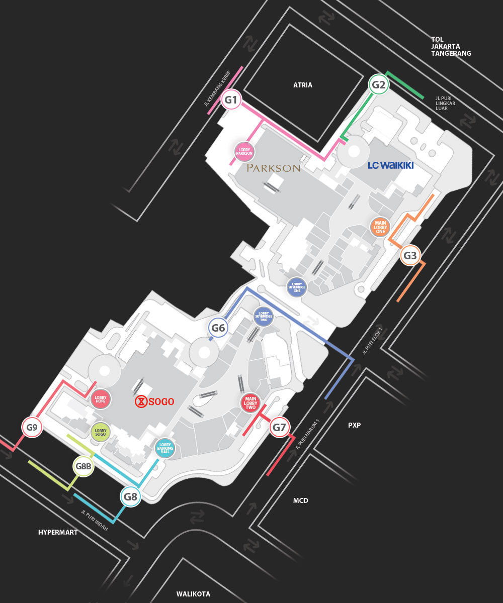 Lippo Mall Puri Map Lippo Mall Parking Entrance/ Drop Off Location