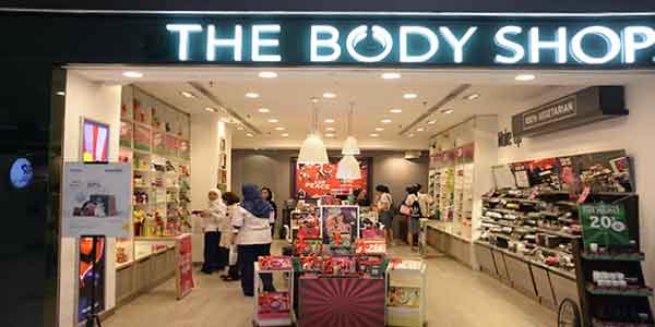 The Body Shop shop front in lippo mall puri st. moritz