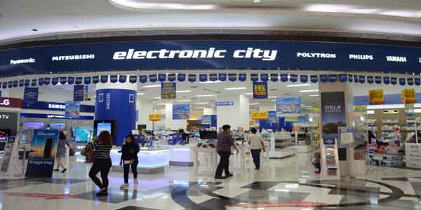 Electronic City shop front in lippo mall puri st. moritz