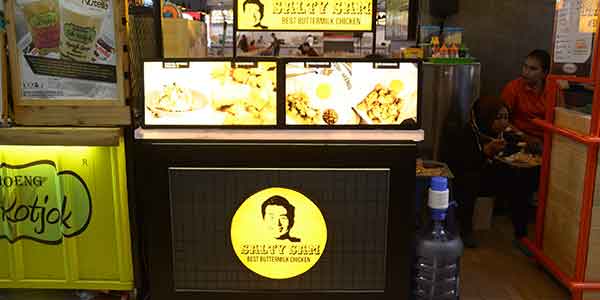 Salty Sam shop front in lippo mall puri st. moritz