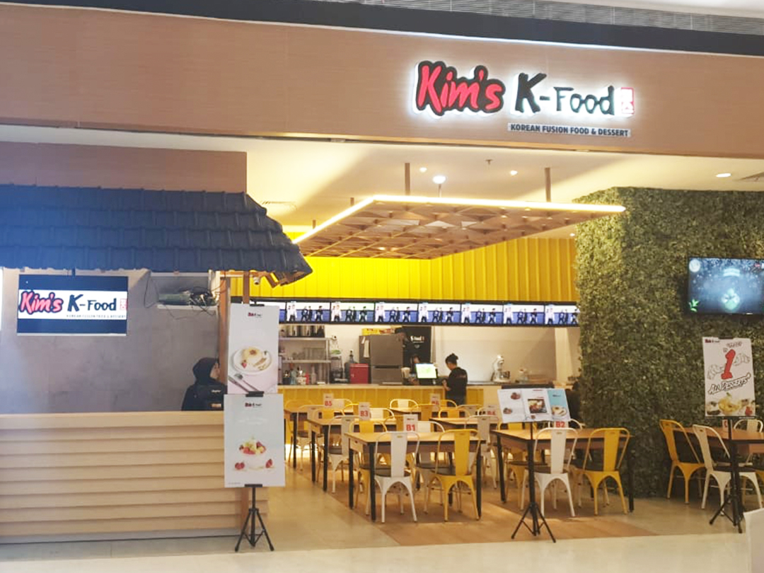 Kims K Food shop front in lippo mall puri st. moritz