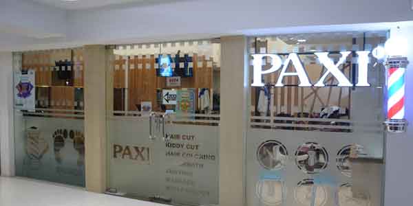 Paxi Barbershop shop front in lippo mall puri st. moritz