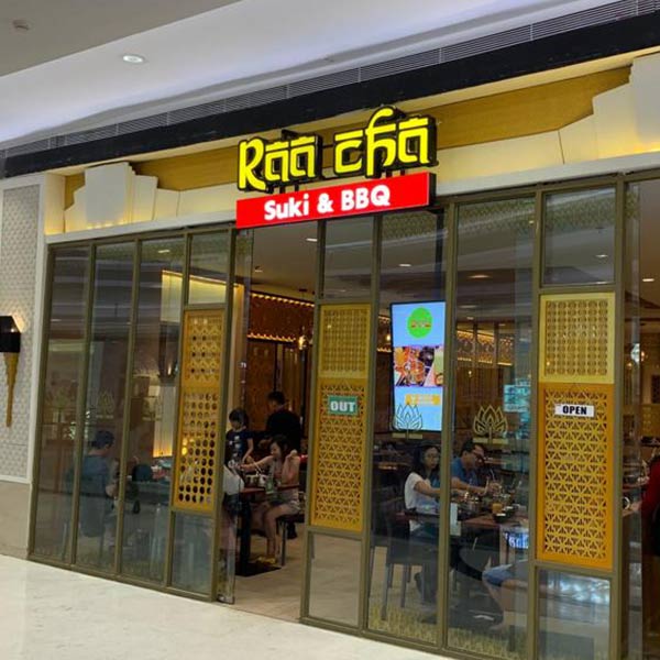 Raa Cha Suki & BBQ shop front in lippo mall puri st. moritz