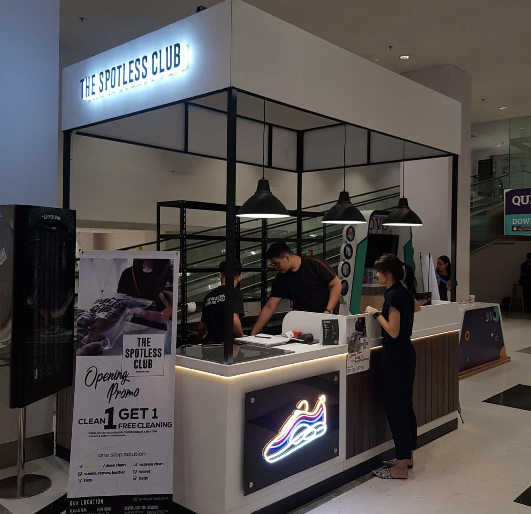The Spotless Club shop front in lippo mall puri st. moritz
