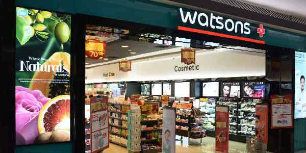 Watsons shop front in lippo mall puri st. moritz