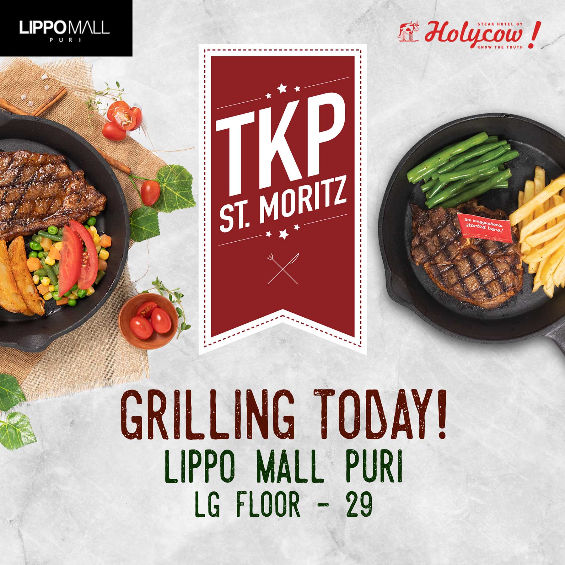 Holycow now open in lippo mall puri st. moritz