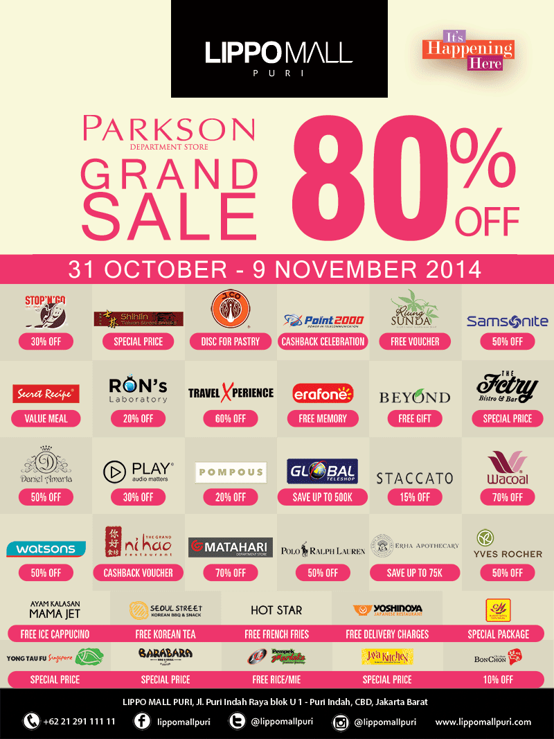 parkson grandsale in lippo mall puri