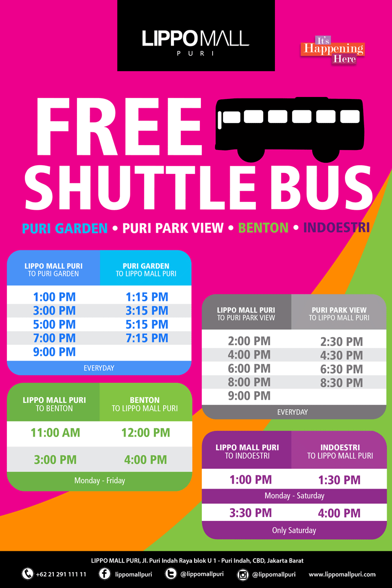 free shuttle bus in lippo mall puri