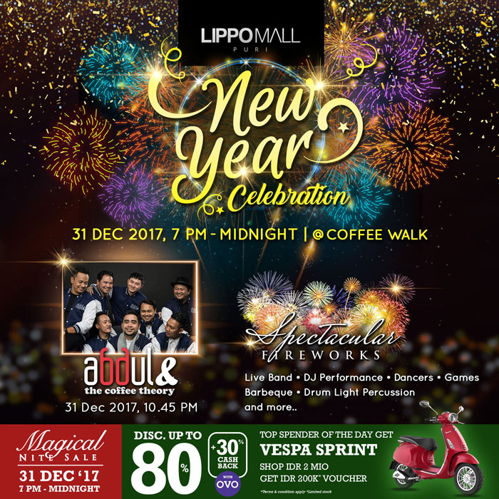 new year celbration in lippo mall puri st. moritz