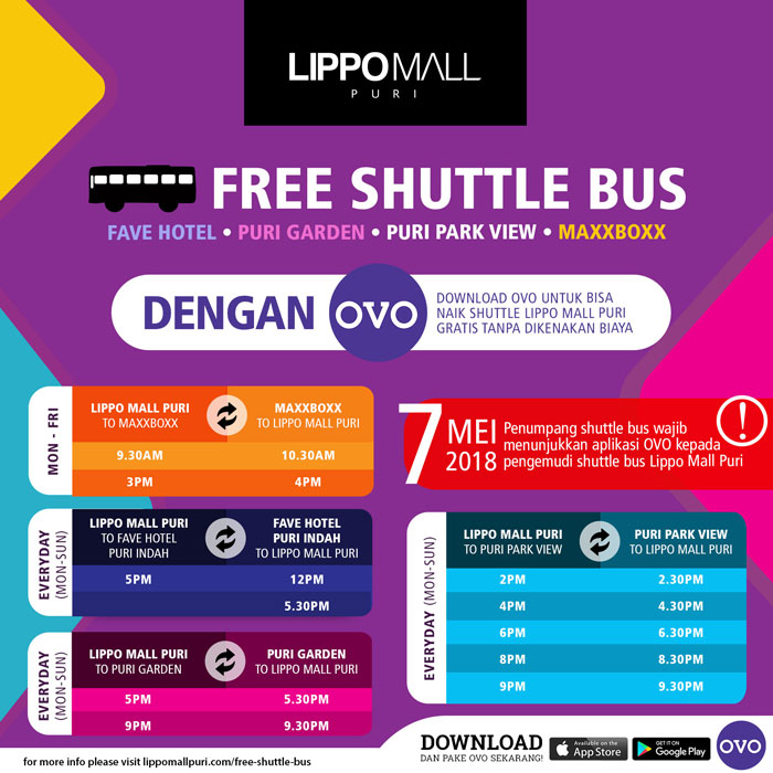 shuttle bus route route in lippo mall puri st. moritz