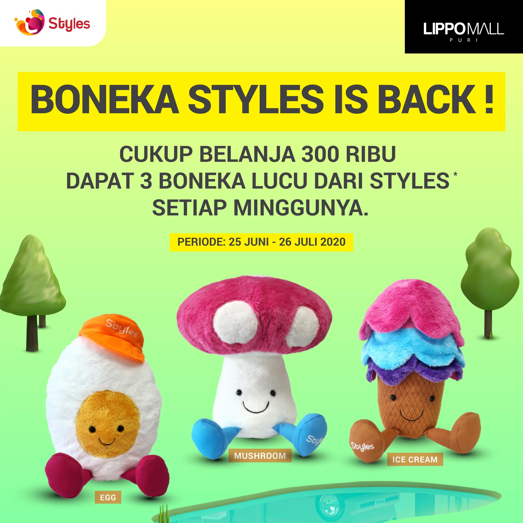 Boneka Styles Promo in lippo mall puri st. moritz