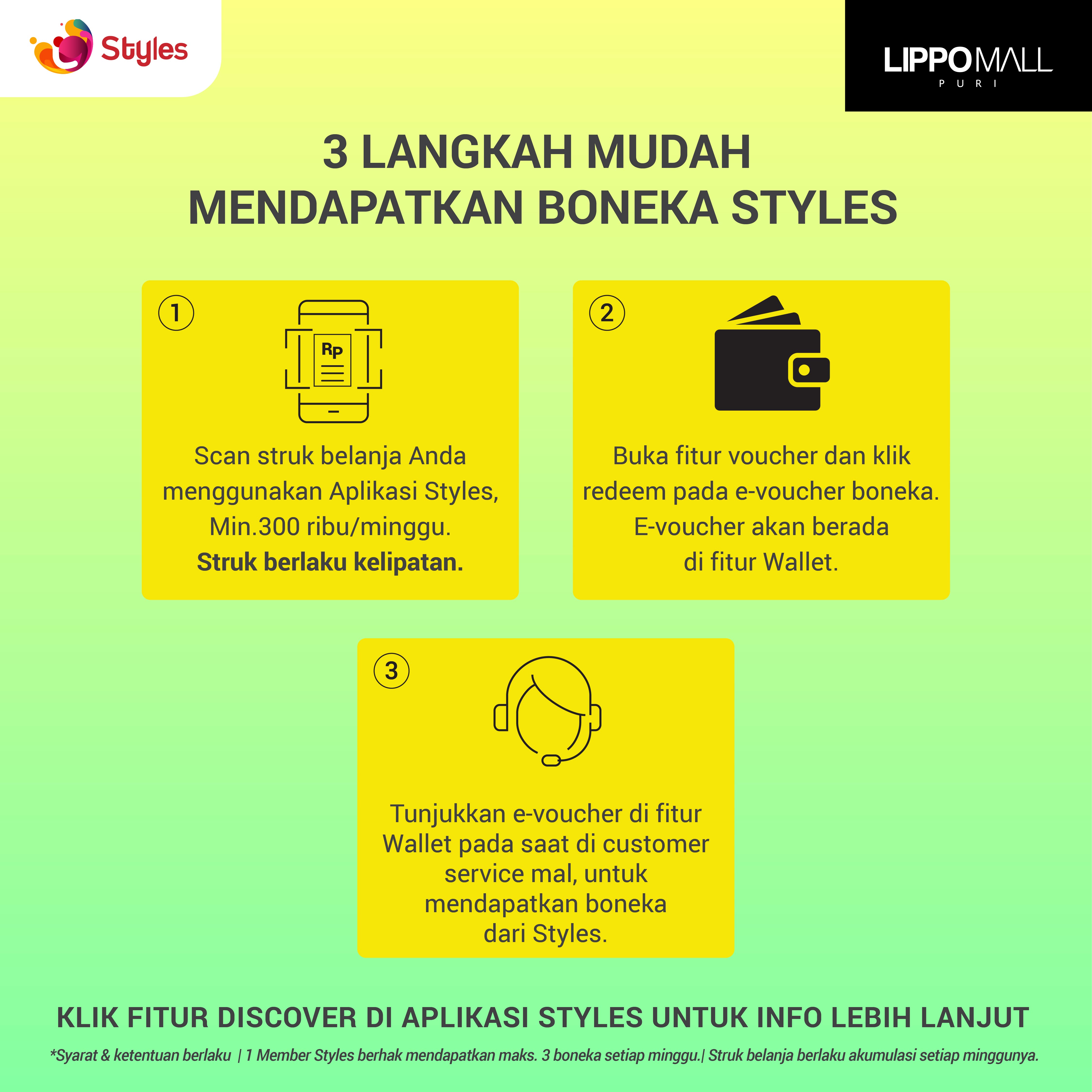 Boneka Styles Promo in lippo mall puri st. moritz