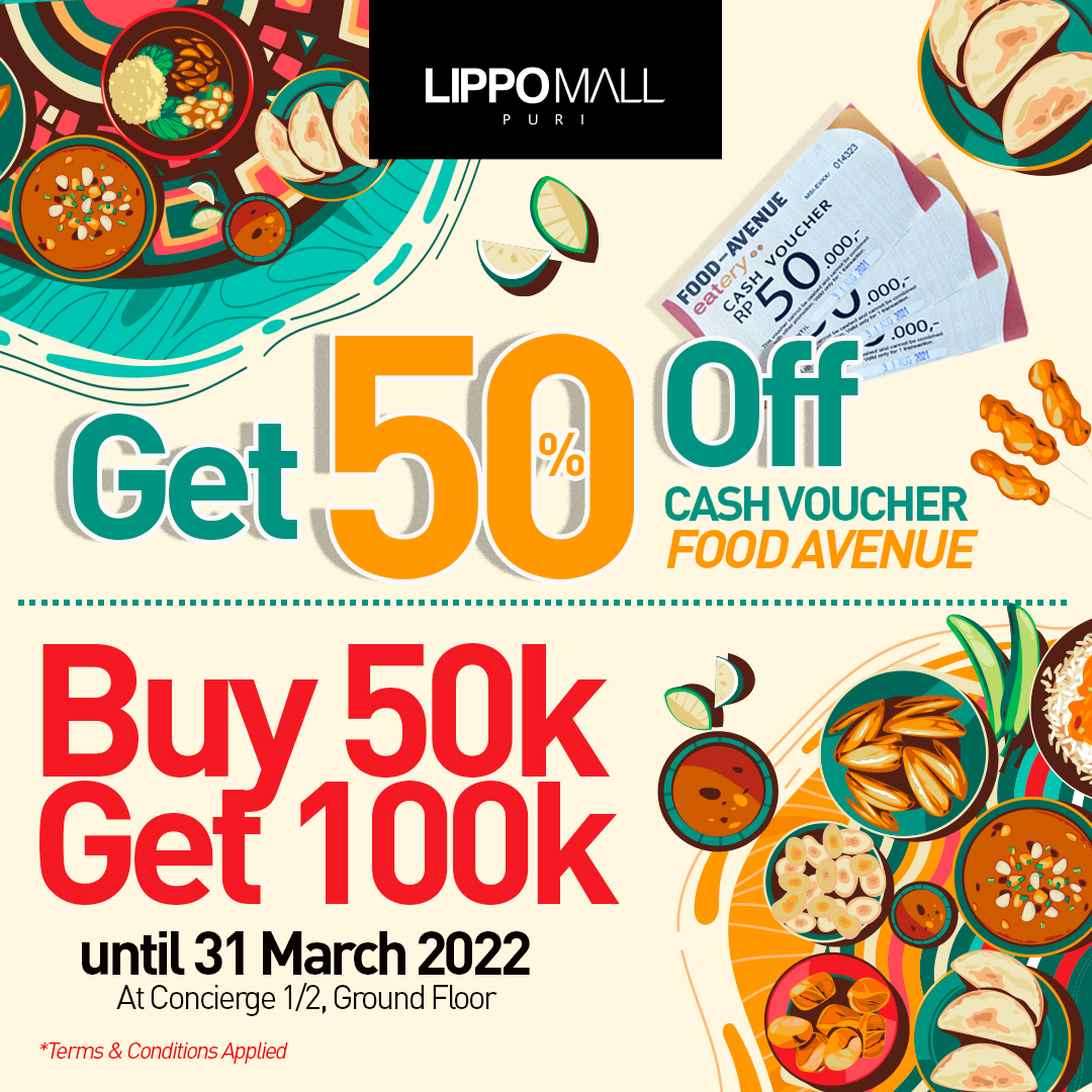 cash voucher food avenue promo in lippo mall puri st. moritz