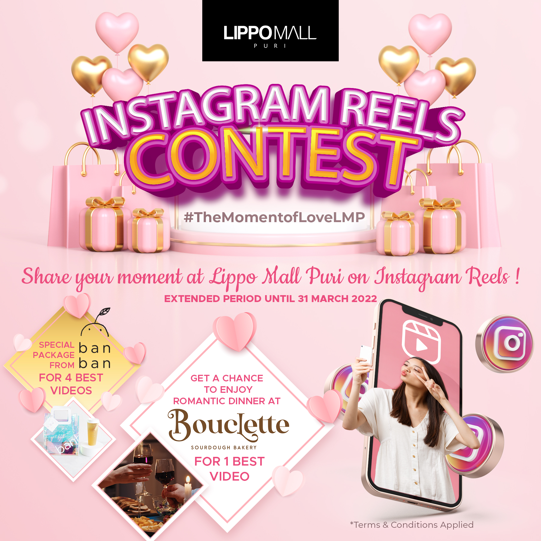 instagram reels contest promo in lippo mall puri st. moritz