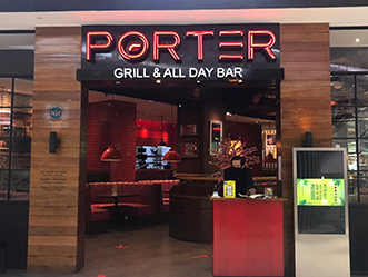 PORTER BAR & GRILL shop front in lippo mall puri st. moritz