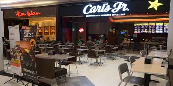 Carls Jr shop front in lippo mall puri st. moritz