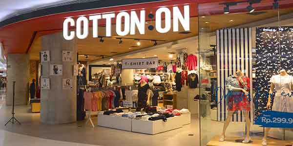Cotton On shop front in lippo mall puri st. moritz