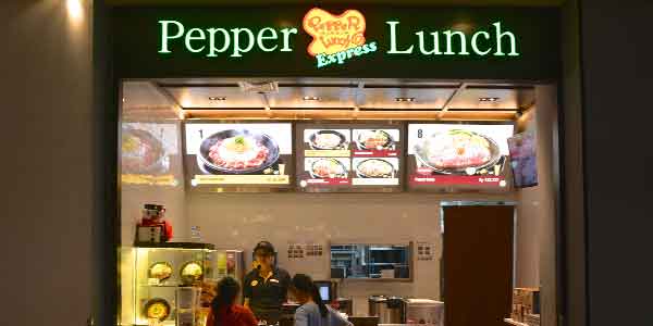 Pepper Lunch Express shop front in lippo mall puri st. moritz