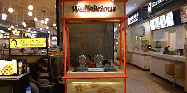 Waffelicious shop front in lippo mall puri st. moritz