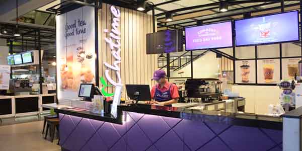 Chatime shop front in lippo mall puri st. moritz