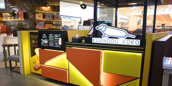 Korndog Koko shop front in lippo mall puri st. moritz