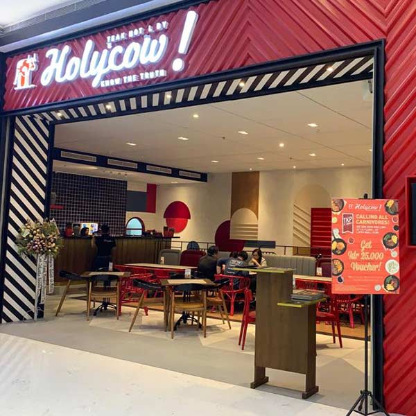 Holycow shop front in lippo mall puri st. moritz