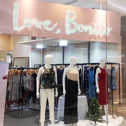 Love Bonito shop front in lippo mall puri st. moritz