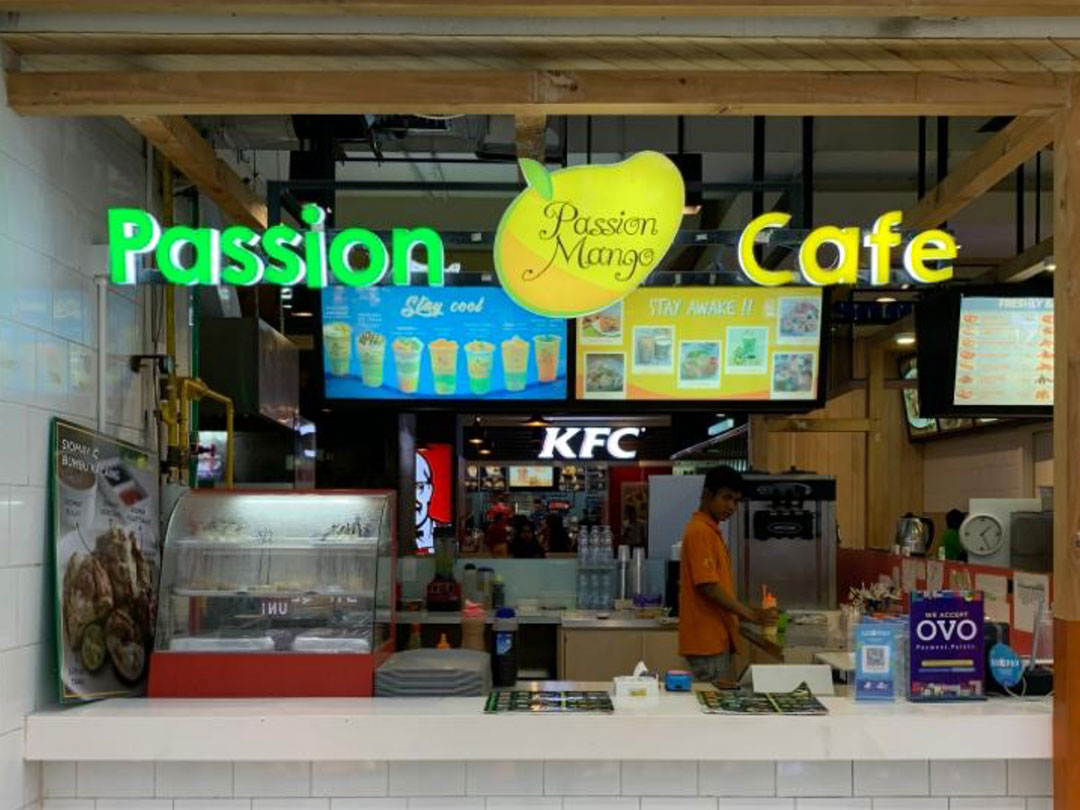 Passion Mango shop front in lippo mall puri st. moritz