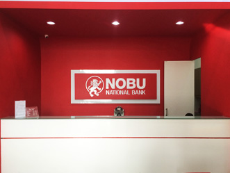 Nobu National Bank shop front in lippo mall puri st. moritz